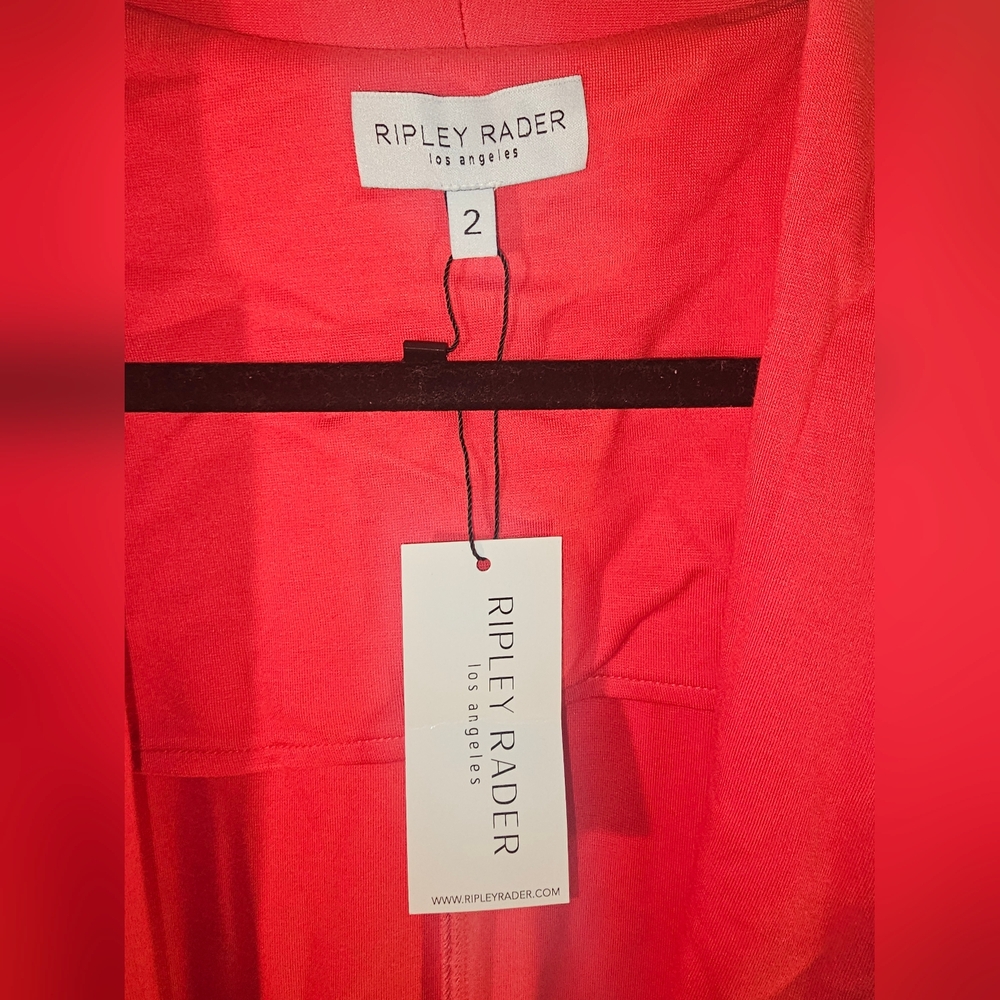 Ripley Rader Coral Smoking Jacket Open Front Cardigan Small - Picture 3 of 5
